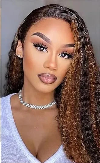 Highlight Wig Human Hair Curly 13X4 13X6 Hd Lace Frontal Wig Deep Wave Lace Front Wig P4/27 1B30 Ombre Colored Pre Plucked Wigs HairStar Wigs