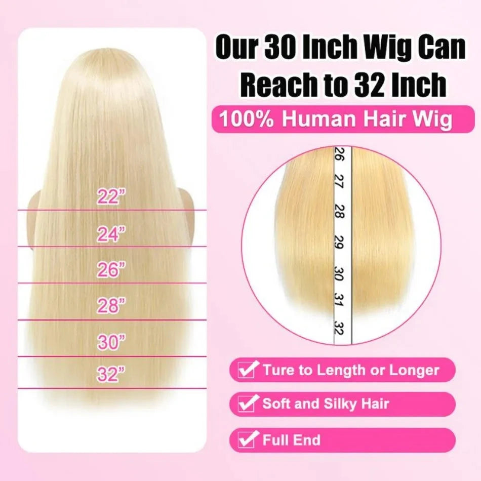 613 Hd Lace Frontal Wigs 13X6 Lace Front Wigs Blonde Straight Human Hair Wigs 40 Inch 230 Density Brazilian Hair For Black Women Afybea GlowHair Store 1105053546