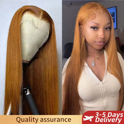 13x6 Ginger Blonde Fall Colored Human Hair HD Lace Front Wigs Straight Honey Blonde Human Hair Wig Transparent Lace Frontal Wigs HairStar Wigs