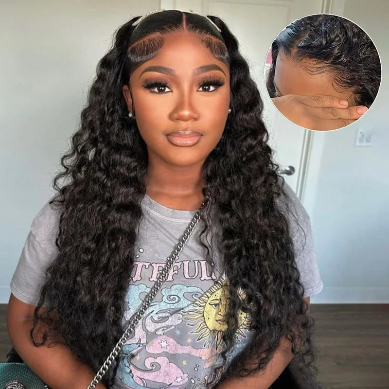 Water wave glueless preplucked 40 30 inch lace front curly wigs on sale Deep wave 5x5 hd lace frontal human hair wig wear and go Store name: Store ID: Open since: Lafino Boutique Store 1103420058