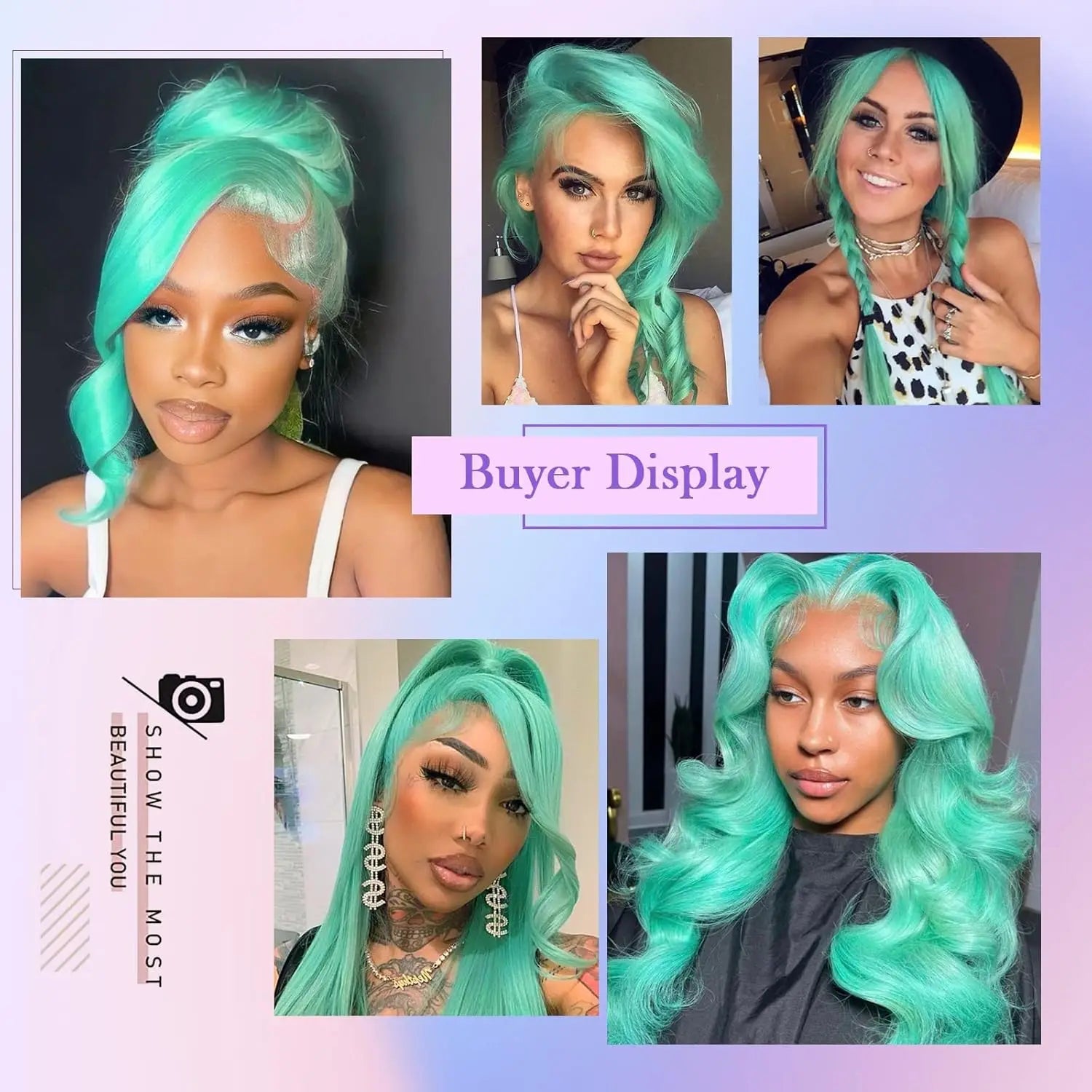 Mint Green Brazilian Human Hair Wig 13X6 HD Transparent Lace Front Pre Plucked 180 250 Density Body Wave 28 Inch Wigs For Women XINXIYA WIG US Store Store ID 1103576649