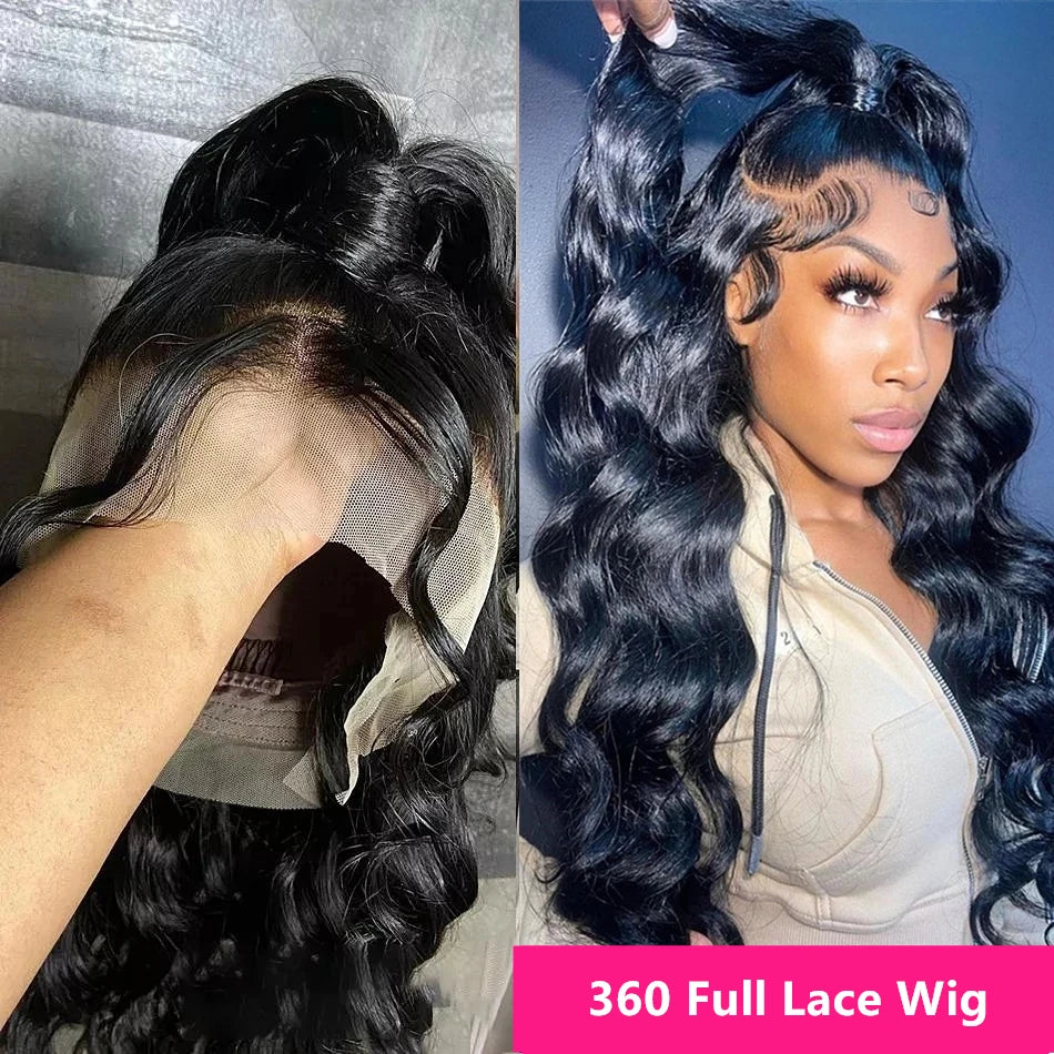360 Full Lace Wigs 100% Human Hair Pre Plucked Body Wave 13x6 Hd Lace Frontal Wig Brazilian Hair For Black Women 200 Density HairStar Wigs