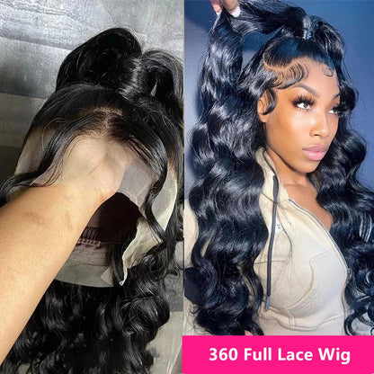 360 Full Lace Wigs 100% Human Hair Pre Plucked Body Wave 13x6 Hd Lace Frontal Wig Brazilian Hair For Black Women 200 Density HairStar Wigs