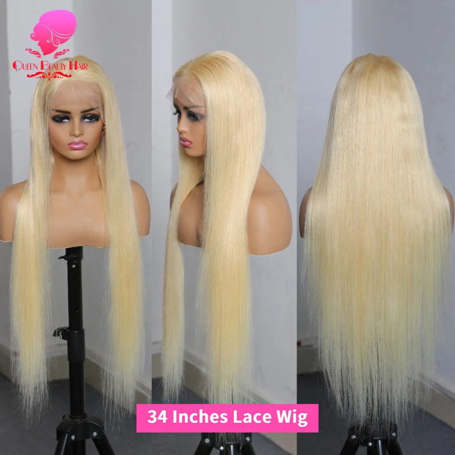 13x6 360 Lace Wig Human Hair Pre Plucked 613 Blonde Colored Lace Front Wigs Bone Straight Ponytail Human Hair Lace Frontal Wig XINXIYA WIG US Store Store ID 1103576649
