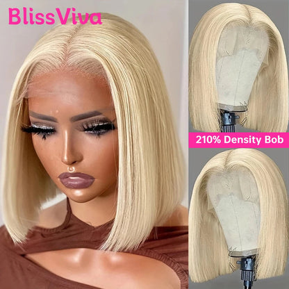 13x6 Short Bob Wigs Silver Grey Lace Front Wigs Human Hair Pre Plucked Ash Gray Blonde 613 Lace Frontal Wig Human Hair Bob Wig BlissViva Hair Store 1103372311
