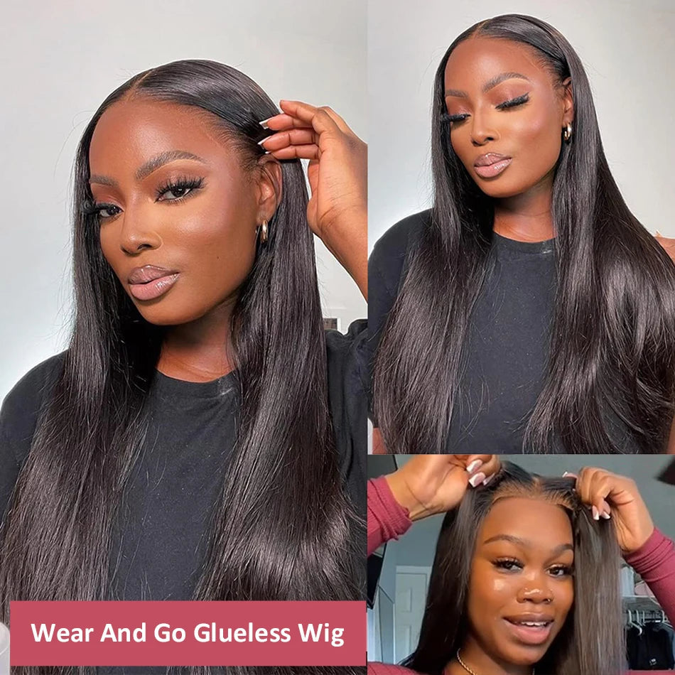 Bone Straight Glueless Wig Human Hair Ready To Wear 4X4 5X5 Hd Lace Preplucked Closure Wig Pre Cut Frontal 100% Human Hair Wigs WeWave Wig Store Store no.: 110341705