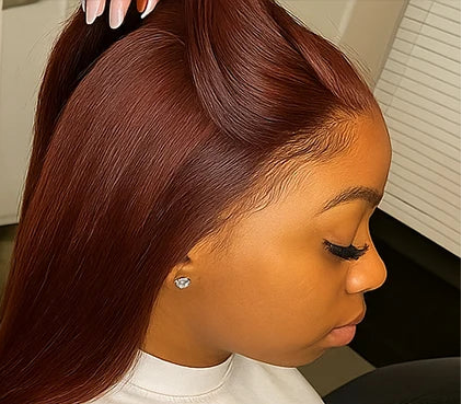 Brazilian Reddish Brown Bone Straight Lace Front Human Hair Wig 13x4 HD Transparent Lace Frontal Wigs For Women Clearance Sale HairStar Wigs