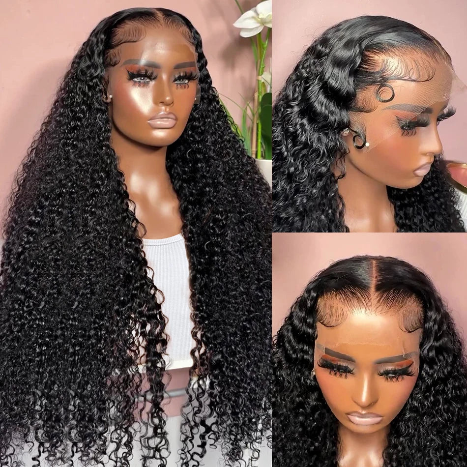 250 Density Loose Deep Wave 30 40 Inches 13x4 Transparent  Lace Front Human Hair Wigs Brazilian Water Curly Lace Frontal Wig POKER FACE Official Store 3440006
