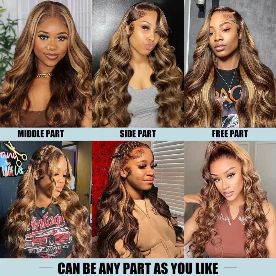 427 Highlight Body Wave Human Hair Wigs 13X6 Hd Lace Frontal Wig 230 Density Brazilian Colored 40 Inch Lace Front Wigs For Women Afybea GlowHair Store 1105053546