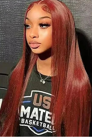 Brazilian Reddish Brown Bone Straight Lace Front Human Hair Wig 13x4 HD Transparent Lace Frontal Wigs For Women Clearance Sale HairStar Wigs