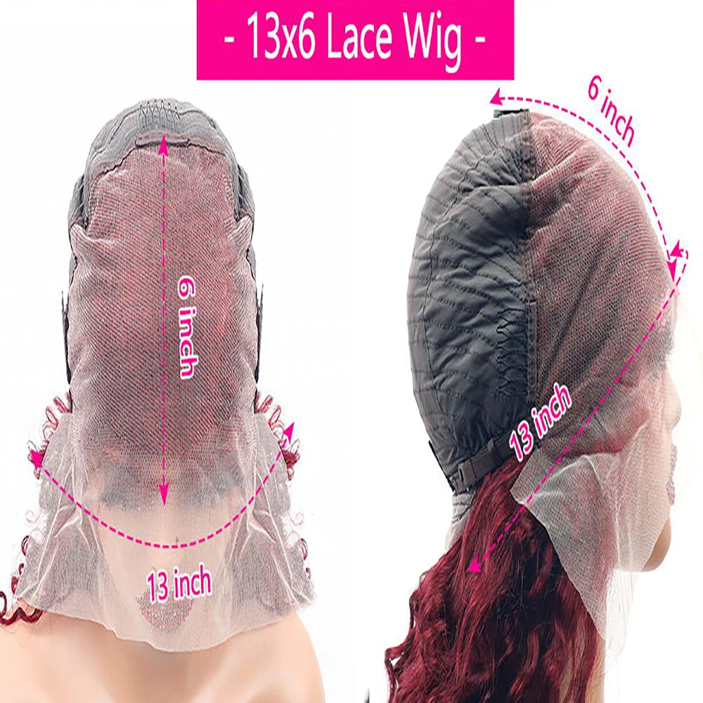 99J Burgundy 13x6 HD Transparent Lace Frontal Human Hair Wig Straight wig 13x6 Lace Front Human Hair Wig For Women 200 Density HairStar Wigs