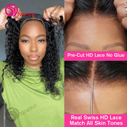 Glueless Wigs Human Hair Ready To Wear Pre Cut 4x4 5x5 Hd Lace Closure Deep Wave Curly Human Hair Wigs Brazilian Water Wave Wig Nneka Hair Store 1102997309