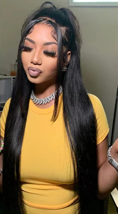 30 36 Inch Bone Straight 13x6 HD Lace Frontal Wigs Pre Plucked Brazilian Transparent Lace Front Human Hair For Women 180 Density Super Wigs US Store Store ID 1104270951