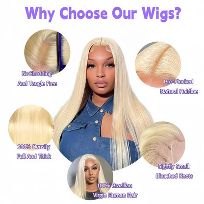 Blonde 613 hd Lace Frontal Wig 40 Inch 200 Density Straight Lace Front Wig 13x4 13x6 Honey Blonde 100% Colored Human Hair Wigs Lowell Lace Wig Store 1105062522