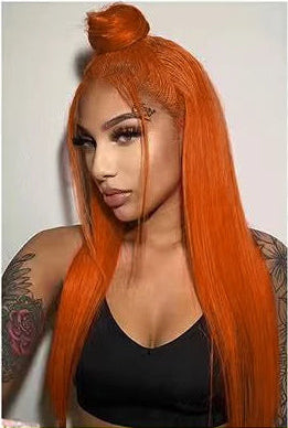 350 Ginger Orange Colored Wigs 13x6 13x4 Lace Front Wigs Human Hair Straight Frontal Wigs Human Hair Pre Plucked for Women 180% HairStar Wigs