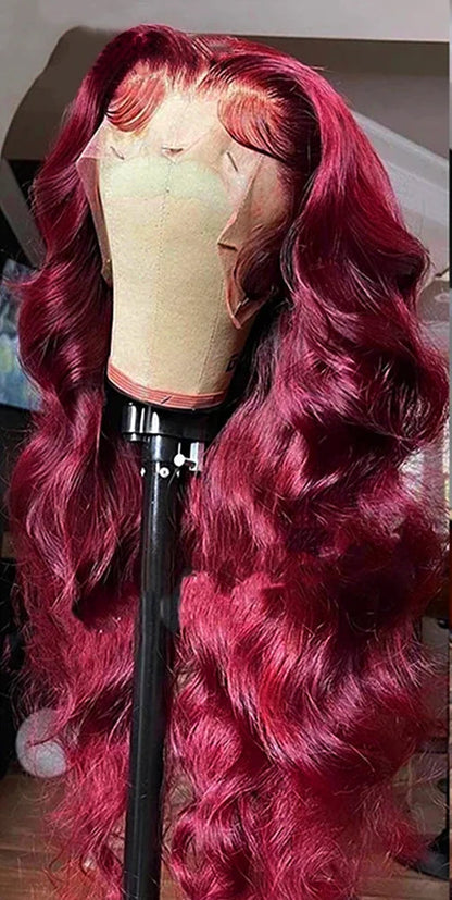 99j Burgundy Body Wave  13x4 Lace Frontal Wigs Human Hair body Wave 13x6 Lace Frontal Wigs 100% Human Hair Red Wine Colored Wig Store name Varlea US Store Store ID 1103575562