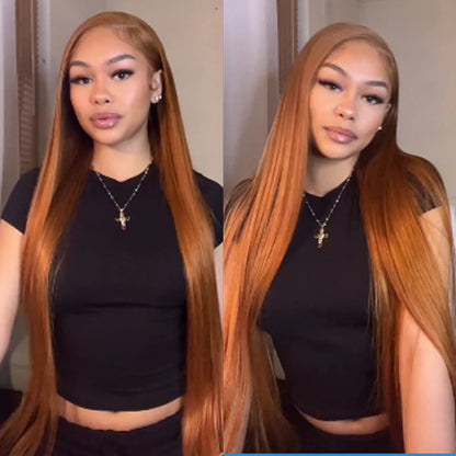 13x6 Ginger Blonde Fall Colored Human Hair HD Lace Front Wigs Straight Honey Blonde Human Hair Wig Transparent Lace Frontal Wigs HairStar Wigs
