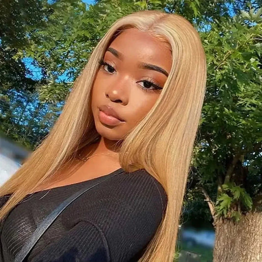 Straight Human Hair Wigs 27 Honey Blonde 13X6 Hd Lace Frontal Wig 100% Human Hair 230 Density Pre Plucked Brazilian Wigs 38 Inch Afybea GlowHair Store 1105053546