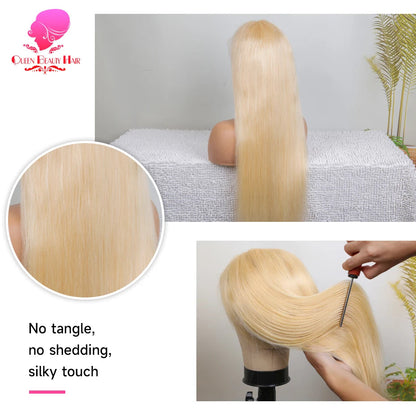 13x6 360 Lace Wig Human Hair Pre Plucked 613 Blonde Colored Lace Front Wigs Bone Straight Ponytail Human Hair Lace Frontal Wig XINXIYA WIG US Store Store ID 1103576649