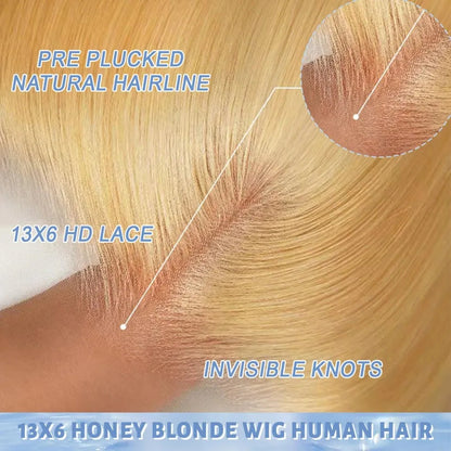Body Wave Human Hair Wigs 27 Honey Blonde 13X6 Hd Lace Frontal Wig 13X4 Human Hair 250 Density Colored Preplucked Brazilian Wigs HairStar Wigs