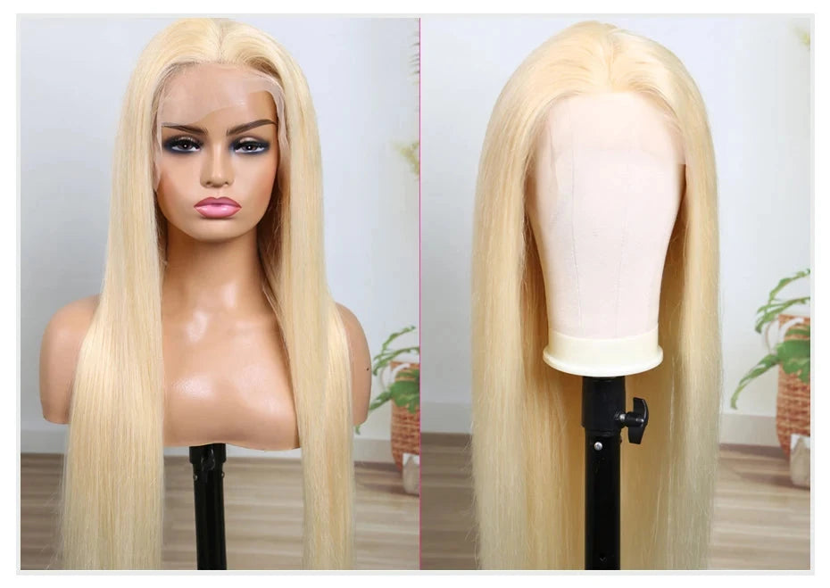 13x4 13x6 360 HD Transparent 613 Honey Blonde Color Lace Front Human Hair Wigs for Women Raw Brazilian Straight Lace Frontal Wig Hairsoboom Store 1103586186