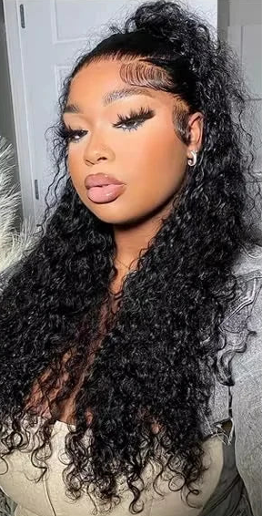 Water wave glueless preplucked 40 30 inch lace front curly wigs on sale Deep wave 5x5 hd lace frontal human hair wig wear and go Store name: Store ID: Open since: Lafino Boutique Store 1103420058