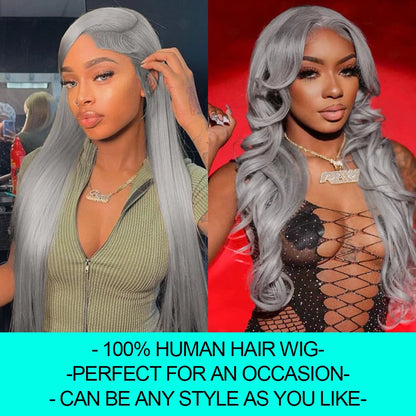 13x6 Silver Grey Body Wave Lace Front Human Hair Wigs Pre Plucked 613 HD Frontal Wigs Brazilian Cosplay Colored Human Hair Wig Fiquetel US Store Store no.: 1104072973
