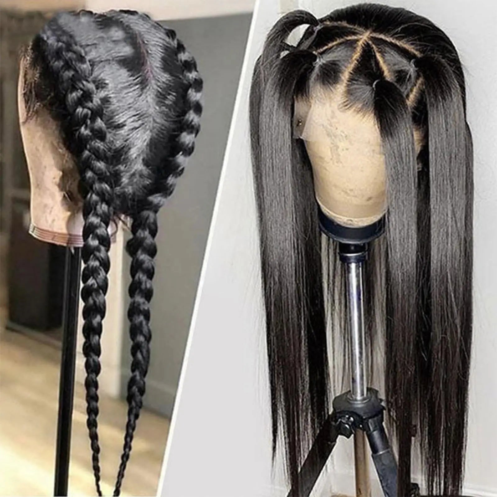 Yaki Kinky Straight 360 Full Lace Human Hair Wig with Hidden Strap Glueless Invisible Band Pre Plucked Natural Look QAANA Store Store ID 1105055089