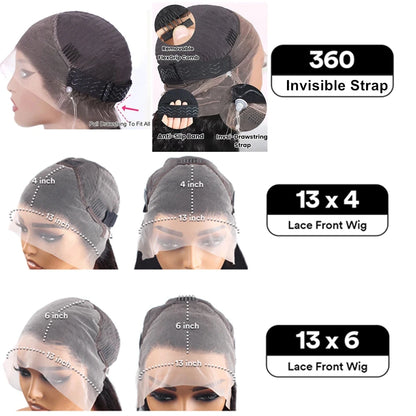 Curly Highlight Wig Human Hair HD Invisi-Strap 360 Full Lace Wig Pre Plucked 13x4 13x6  Deep Wave Lace Frontal Wigs For Women Finros Wig Store 1103412007