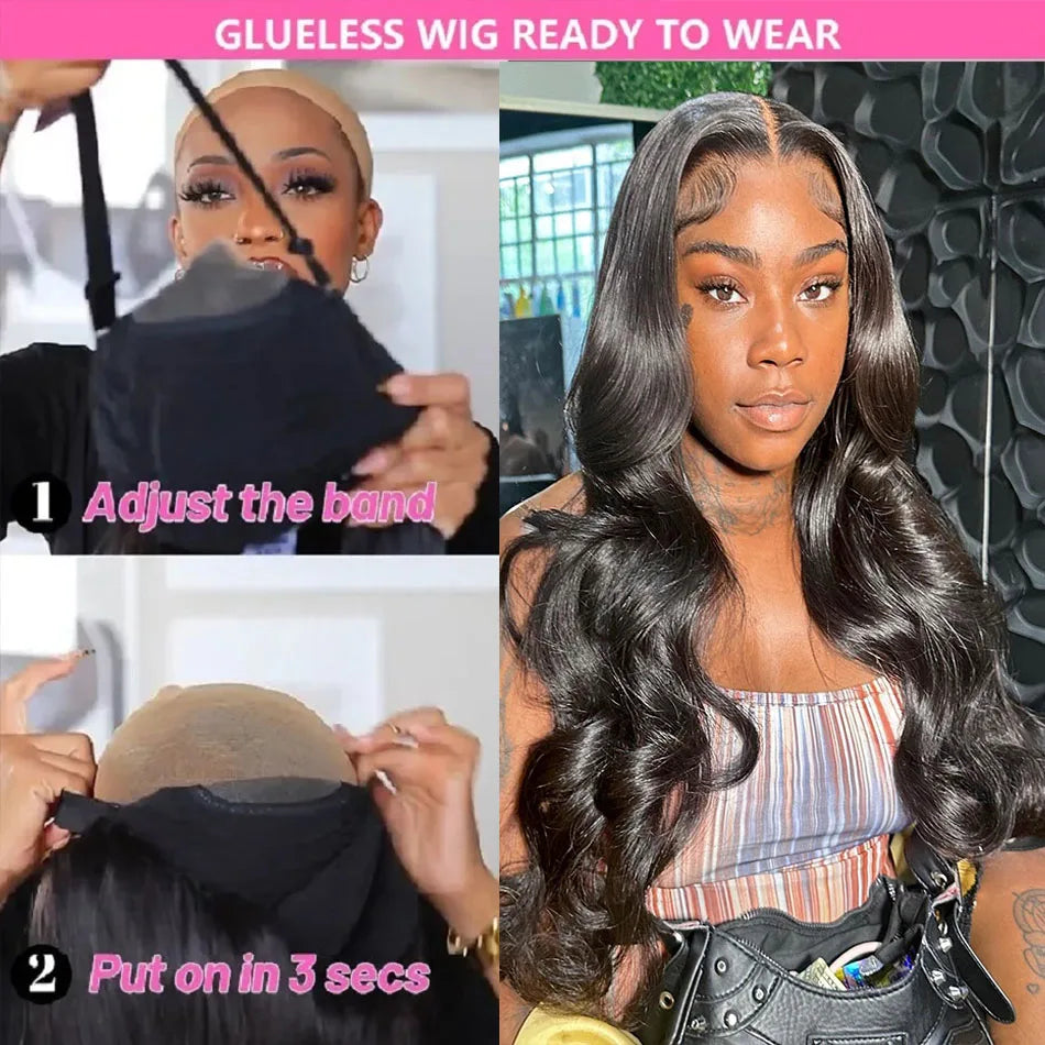 Glueless Wig Human Hair Ready To wear Pre Cut Pre Plucked 4x4 5x5 Hd Transparent Body Wave Lace Closure Wig Brazilian Wigs HairStar Wigs