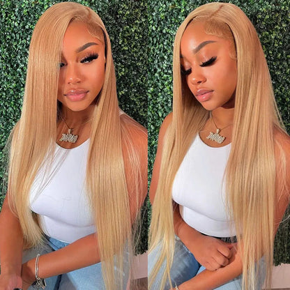 13x6 Honey Blonde HD Lace Front Human Hair Wigs Straight #27 Colored 180% HD Transparent Lace Frontal Wigs PrePlucked For Women AE SELECTED Colored Wigs Store Store ID 1103598271