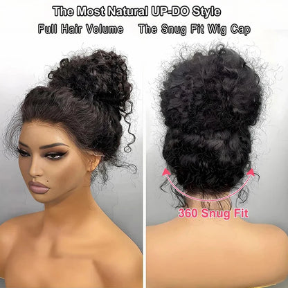 360 HD Full Lace Front Wigs Curly Wig 100% Brazilian Human Hair Pre Plucked Deep Wave Invisible Strap Glueless Wig Water Wave Inksoda Hair Store Store no.: 1104801055