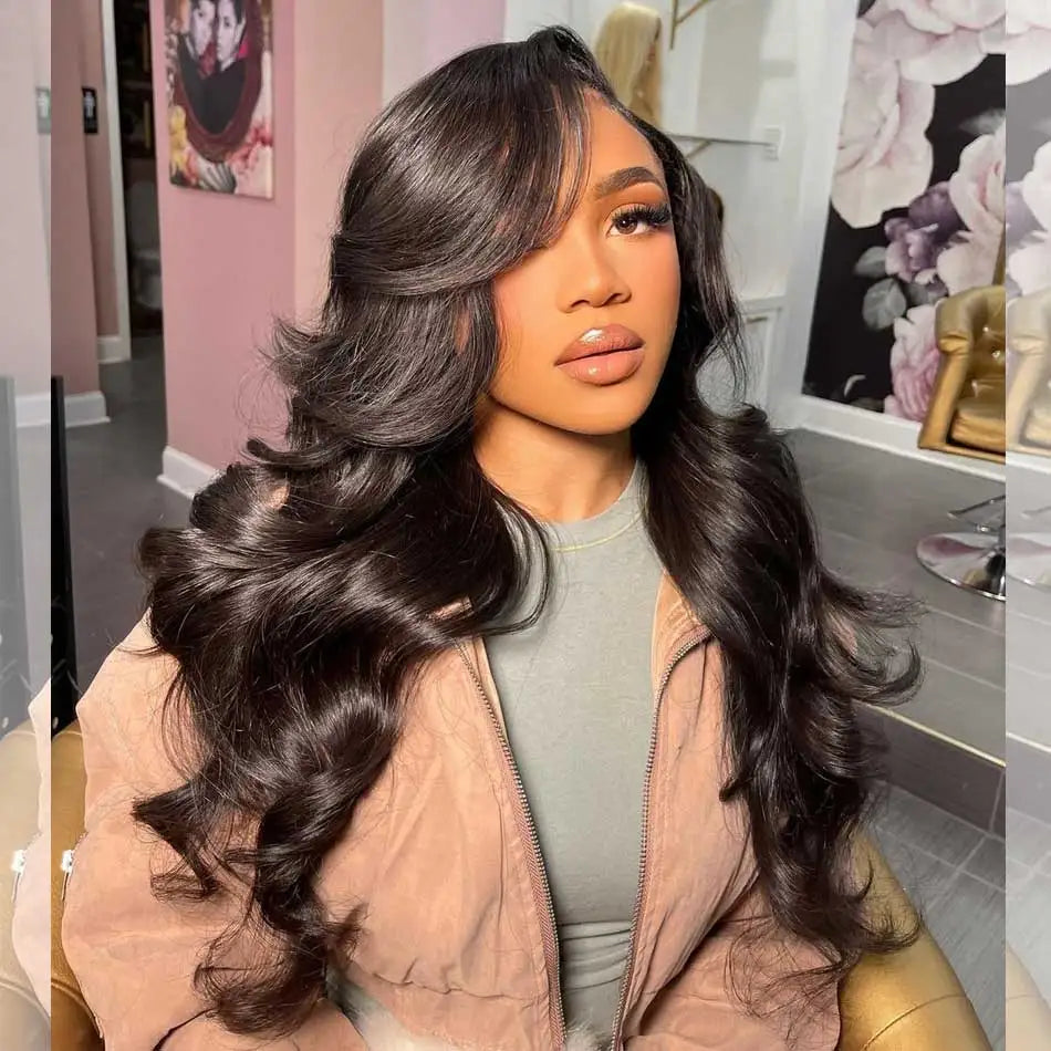HD Transparent 13x6 Lace Front Human Hair Wigs Body Wave Wavy 30 Inch Pre Plucked Brazilian Body Wave Human Hair Frontal Wigs HairStar Wigs