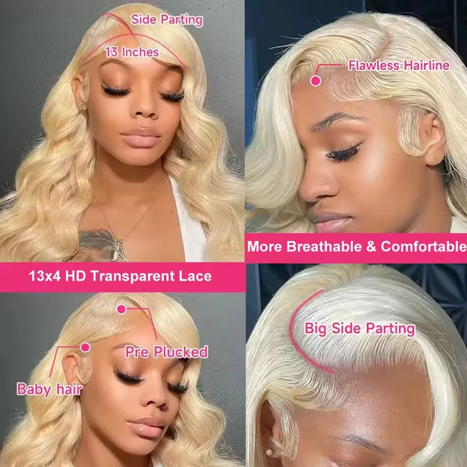 Body Wave 613 Hd Lace Frontal Wig 13x6 Human Hair Wigs 13x4 Transparent Lace Honey Blonde Glueless Wigs For Women 250 Density Penelope Hair Store 1103743258