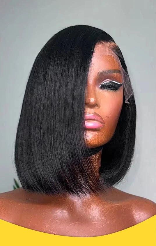 Bone Straight Bob Wigs Human Hair Pre Plucked Transparent Lace Frontal Wig Cuticle Aligned 100% Human Hair 13x4 Short Bob Wigs Livia Human Hair Store 1103844251