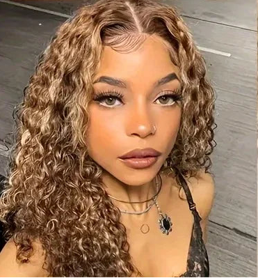 Highlight Ombre Lace Front Wig Human Hair Deep Wave 13x6 HD Honey Blonde Lace Frontal Wigs P4/27 Curly Human Hair Wig 30 40 inch HairStar Wigs