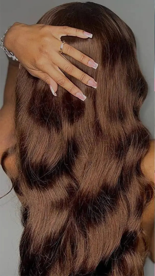 Body Wave Chocolate Brown Lace Front Wigs Human Hair Pre Plucked Brazilian Brown Virgin Hair Glueless HD Frontal Wig For Women Hairvev US Store Store Store ID 1104092759