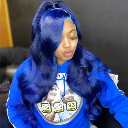 Dark Blue 13x4 Lace Front Wigs Body Wave 100% Human Hair Navy Blue Colored 13x6 Hd Lace Frontal Wigs Pre Plucked Brazilian Wigs Aliwig Store Store ID 1103577386