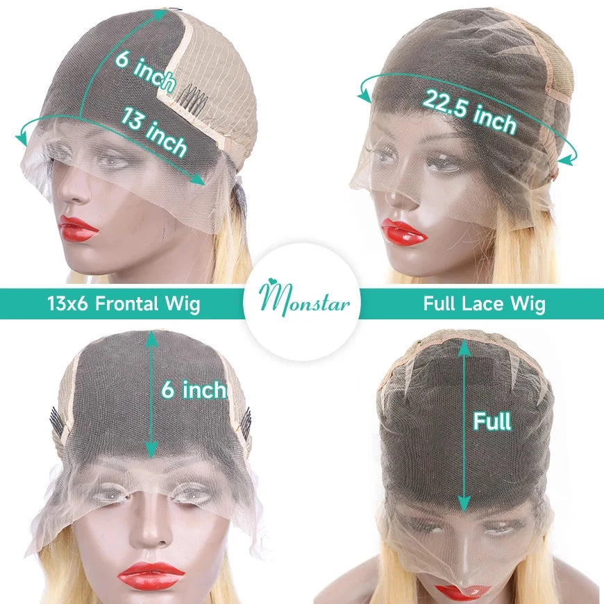 1B 613 Full Lace Wigs Blonde Ombre Body Wave Lace Front Wig 200 250 High Density 13x6 Lace Front Human Hair Wigs for Black Women Monstar Official Store 612972