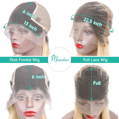 1B 613 Full Lace Wigs Blonde Ombre Body Wave Lace Front Wig 200 250 High Density 13x6 Lace Front Human Hair Wigs for Black Women Monstar Official Store 612972