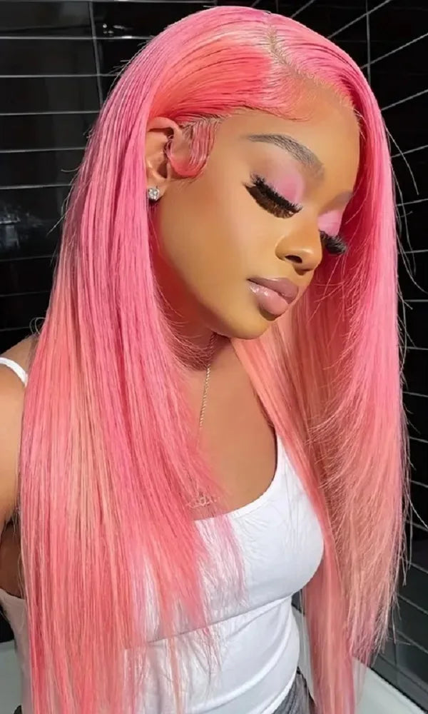 Pink Wig Straight Human Hair Wigs 30 36 Inch Lace Front Wigs 13X6 Hd Lace Frontal Wigs 13X4 Lace Front Wigs 230 Density HairStar Wigs