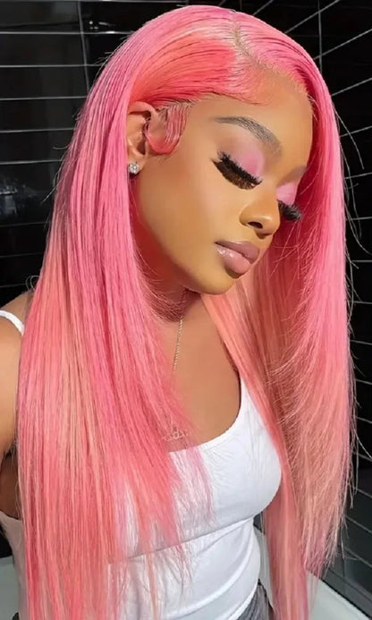 Pink Wig Straight Human Hair Wigs 30 36 Inch Lace Front Wigs 13X6 Hd Lace Frontal Wigs 13X4 Lace Front Wigs 230 Density HairStar Wigs