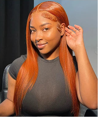 200 Density Ginger 13x6 Hd Lace Frontal Human Hair Wig 13x4 hd Lace Orange Ginger Colored Straight Human Hair Wigs for Women Lowell Locks Store 1105167529