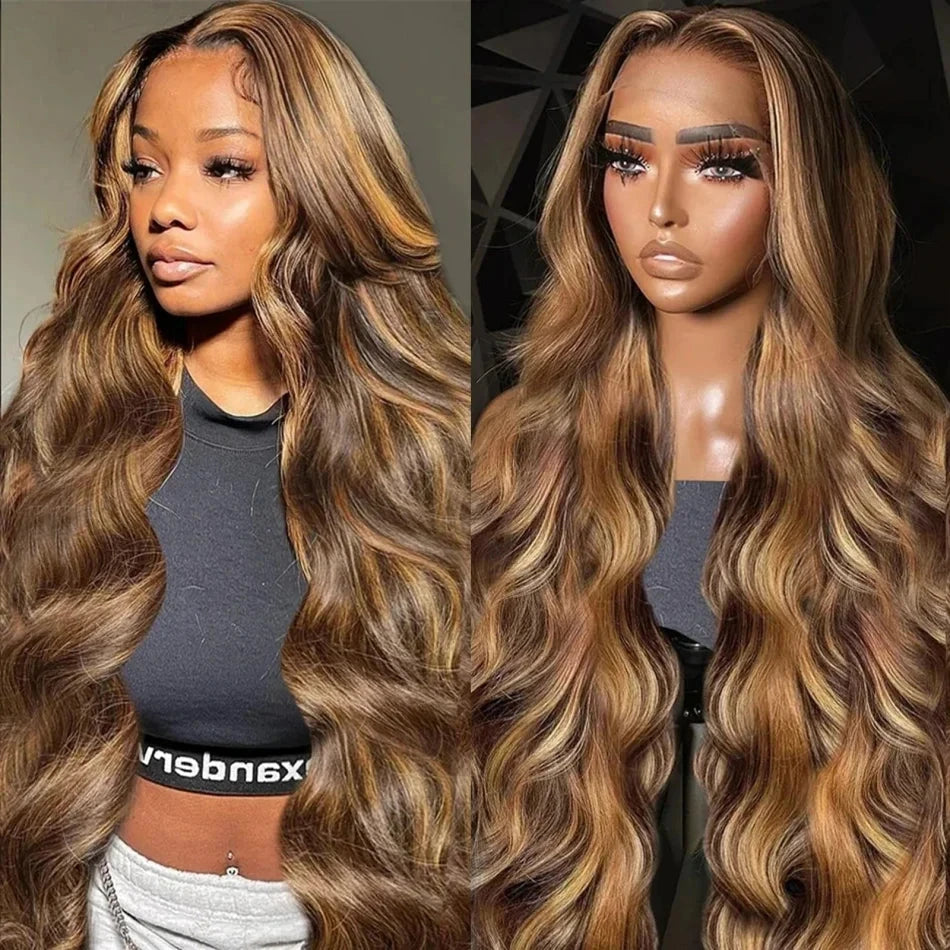 427 Highlight Body Wave Human Hair Wigs 13X6 Hd Lace Frontal Wig 230 Density Brazilian Colored 40 Inch Lace Front Wigs For Women Afybea GlowHair Store 1105053546