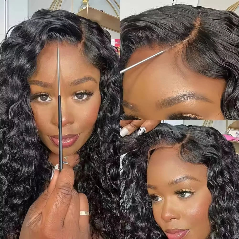 Water wave glueless preplucked 40 30 inch lace front curly wigs on sale Deep wave 5x5 hd lace frontal human hair wig wear and go Store name: Store ID: Open since: Lafino Boutique Store 1103420058