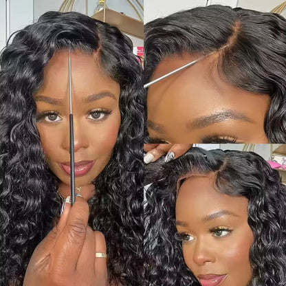 Water wave glueless preplucked 40 30 inch lace front curly wigs on sale Deep wave 5x5 hd lace frontal human hair wig wear and go Store name: Store ID: Open since: Lafino Boutique Store 1103420058