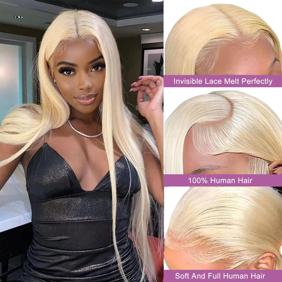 613 Hd Lace Frontal Wigs 13X6 Lace Front Wigs Blonde Straight Human Hair Wigs 40 Inch 230 Density Brazilian Hair For Black Women Afybea GlowHair Store 1105053546