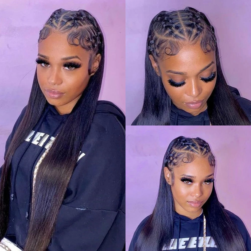 Full 360 HD Lace Frontal Human Hair Wigs PrePlucked For Women Brazilian Bone Straight 13x6 Transparent Lace Front Human Hair Wig Classyhair Store Store ID 1103578707