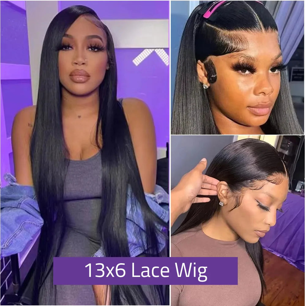 180 Density Brazilian 30 36 Inch Bone Straight 5x5 Lace Front 100%Human Hair Wigs HD Transparent 13x6 Lace Frontal Wig For Women Super Wigs US Store Store ID 1104270951