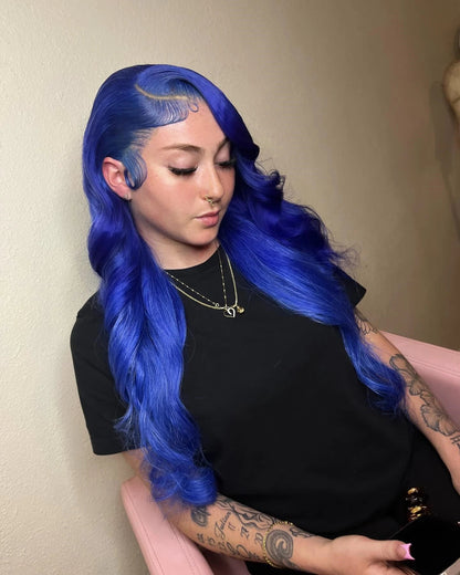 Dark Blue 13x4 Lace Front Wigs Body Wave 100% Human Hair Navy Blue Colored 13x6 Hd Lace Frontal Wigs Pre Plucked Brazilian Wigs Aliwig Store Store ID 1103577386